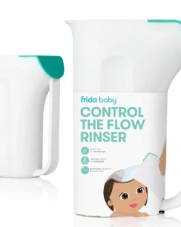 Frida Baby Control The Flow Bath Rinse Cup | Rinser Cup to Wash Hair + Body | Rinser Cup for Bath Time with Easy Grip Handle + Removable Rain Shower