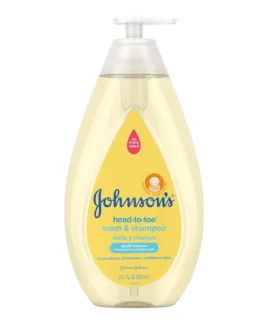 Johnson’s Head-to-Toe Gentle Tear-Free Baby & Newborn Wash & Shampoo, Sulfate-, Paraben- Phthalate- & Dye-Free, Hypoallergenic Wash for Sensitive Skin & Hair, 27.1 fl. Oz