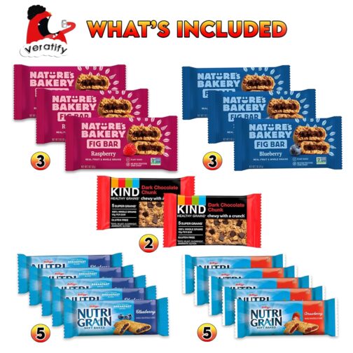 Veratify - Healthy Mixed Snack Box & Snacks Gift Variety Basket - Perfect for Men, Women, Adults, Office, School, College, Work - Variety Assortment Gift Basket - (Gift Care Package 66 Count) - Image 3