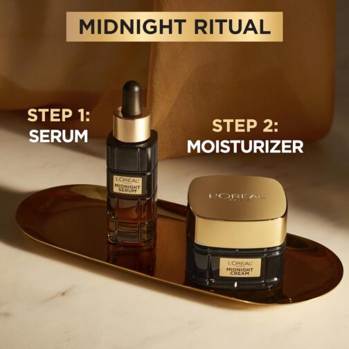 L'Oreal Paris Age Perfect Anti-Aging Midnight Cream, Reduce Wrinkles & Firm 1.7oz + Serum Sample - Image 2