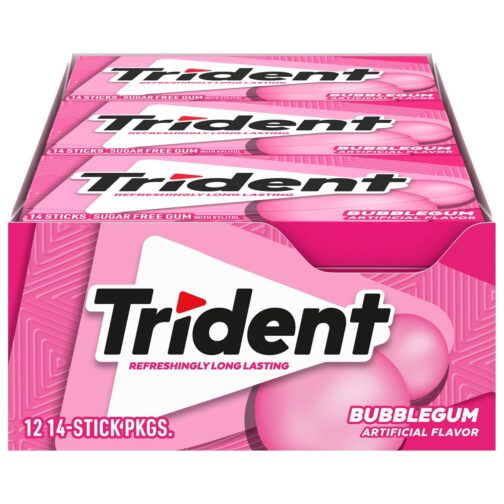 Trident Bubblegum Sugar Free Gum, 12 Packs of 14 Pieces (168 Total Pieces) - Image 5