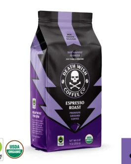 Death Wish Coffee, Organic and Fair Trade, Espresso Roast, Ground Coffee, 9oz