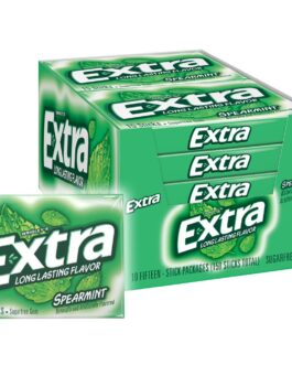EXTRA Spearmint Sugar Free Chewing Gum – 35 Sticks Per Pack, Refreshing Breath Gum for Traveling, Studying, Gaming, and Everyday Use, Perfect for On-the-Go Freshness