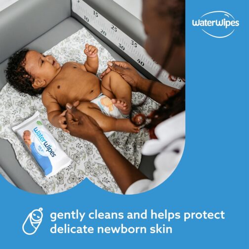 WaterWipes Plastic-Free Original Baby Wipes, 99.9% Water Based Wipes, Unscented & Hypoallergenic for Sensitive Skin - Image 2