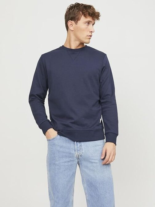 JACK & JONES Men’s Plain Sweatshirt with Crew Neck - Image 4