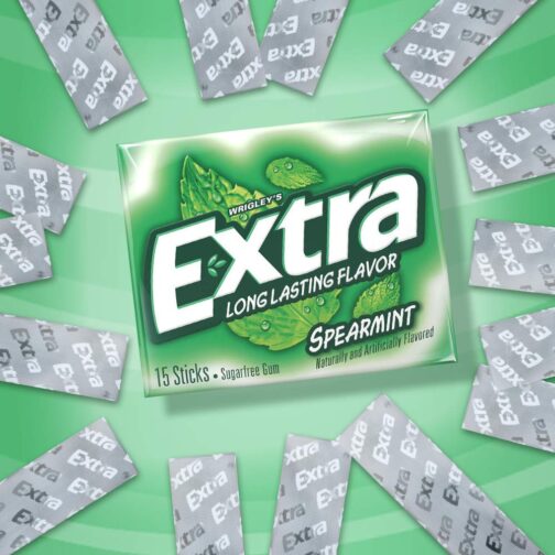 EXTRA Spearmint Sugar Free Chewing Gum - 35 Sticks Per Pack, Refreshing Breath Gum for Traveling, Studying, Gaming, and Everyday Use, Perfect for On-the-Go Freshness - Image 5