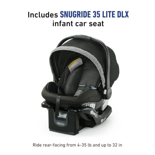 Graco Modes Pramette Travel System | Stroller & Car Seat Combo | 3-in-1 Stroller Modes | Includes Graco SnugRide 35 Infant Car Seat | Ellington - Image 2