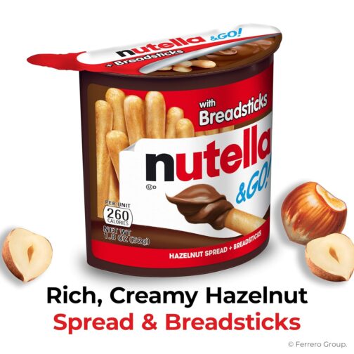 Nutella & GO! Bulk 12 Pack, Hazelnut and Cocoa Spread with Breadsticks, Stocking Stuffers, Snack Cups, 1.8 oz Each​ - Image 3
