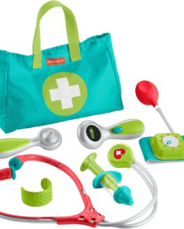 Fisher-Price Preschool Pretend Play Medical Kit 7-Piece Doctor Bag Dress Up Toys for Kids Ages 3+ Years