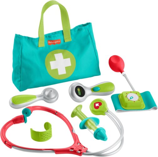 Fisher-Price Preschool Pretend Play Medical Kit 7-Piece Doctor Bag Dress Up Toys for Kids Ages 3+ Years