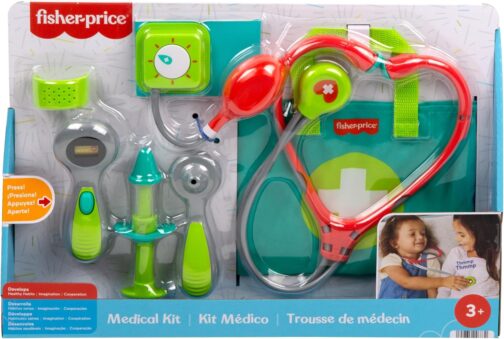 Fisher-Price Preschool Pretend Play Medical Kit 7-Piece Doctor Bag Dress Up Toys for Kids Ages 3+ Years - Image 4