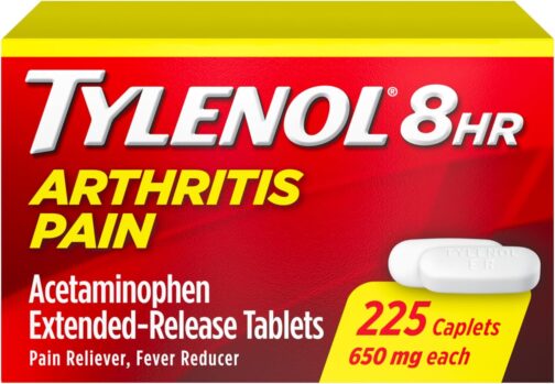 Tylenol 8 Hour Arthritis Pain Relief Extended-Release Tablets, 650 mg Acetaminophen, Joint Pain Reliever & Fever Reducer Medicine, Oral Pain Reliever for Arthritis & Joint Pain, 225 Count