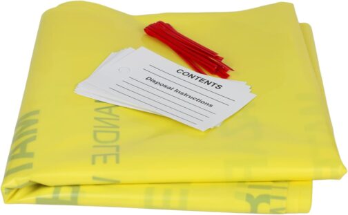 10-Gallon Hazardous Waste Bags (24 pack, Yellow) w/Twist Ties – 17” Wide x 30” Tall, 4 mil Thickness – Pack of 24! Made in the USA! - Image 3