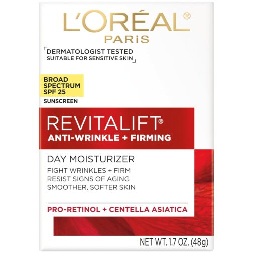 L'Oréal Paris Revitalift Anti-Wrinkle and Firming Face Moisturizer with SPF 25, Pro-Retinol and Centella Asiatica, Paraben Free, 1.7 oz (Packaging may vary) - Image 4