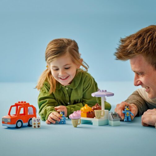 LEGO DUPLO Bluey Ice Cream Trip with Bluey - Toddler Toy for Kids, Boys, and Girls Ages 2+ - Includes Bluey Figure and Ice Cream Toy Stand - Sensory Toy for Pretend Play - Preschool Gift Idea - 10458 - Image 4