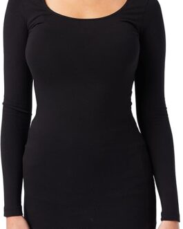 VERO MODA Women’s Vmmaxi My Ls Soft Long U-Neck Noos Long Sleeve Top