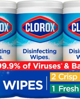 Clorox Disinfecting Wipes Value Pack, Household Essentials, 75 Count, Pack of 3 (Package May Vary)
