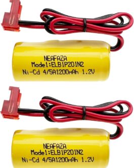 ELB1P201N2 ELB1P201N Emergency Light Battery 1.2V 1200mAh Ni-CD Compatible with Lithonia ELB1P201NB ELB1P2901N ANIC1493 1009S00-MZ ELB0320 Grainger 4WT20 OSA212 NIC1169 EBE-33 (2 Pack)