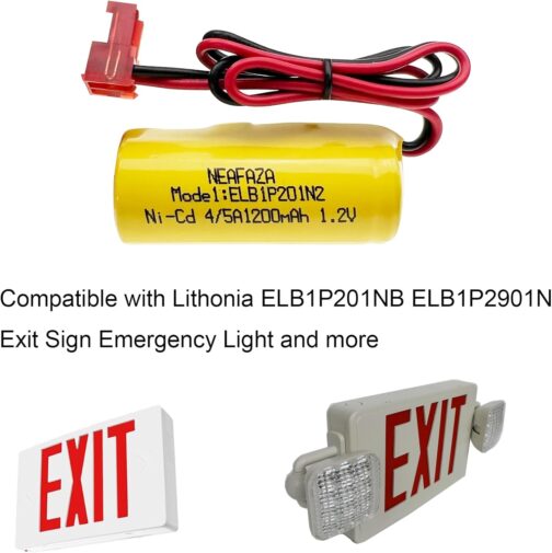 ELB1P201N2 ELB1P201N Emergency Light Battery 1.2V 1200mAh Ni-CD Compatible with Lithonia ELB1P201NB ELB1P2901N ANIC1493 1009S00-MZ ELB0320 Grainger 4WT20 OSA212 NIC1169 EBE-33 (2 Pack) - Image 3