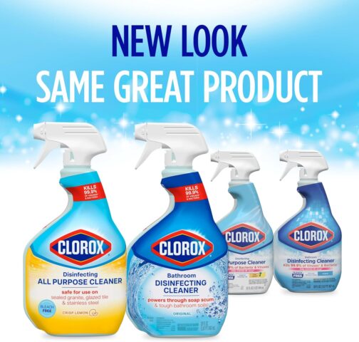 Clorox Disinfecting All-Purpose Cleaner 32 Oz and Disinfecting Bathroom Cleaner, Household Essentials, 30 Oz, Pack of 3 - Image 3