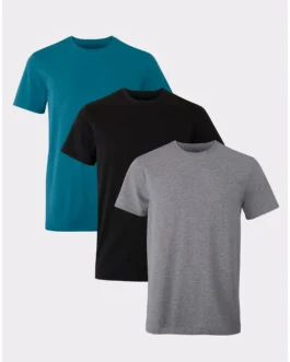 Hanes Originals Men’s Stretch Crewneck T-Shirt, Moisture-Wicking, Assorted, 3-Packs