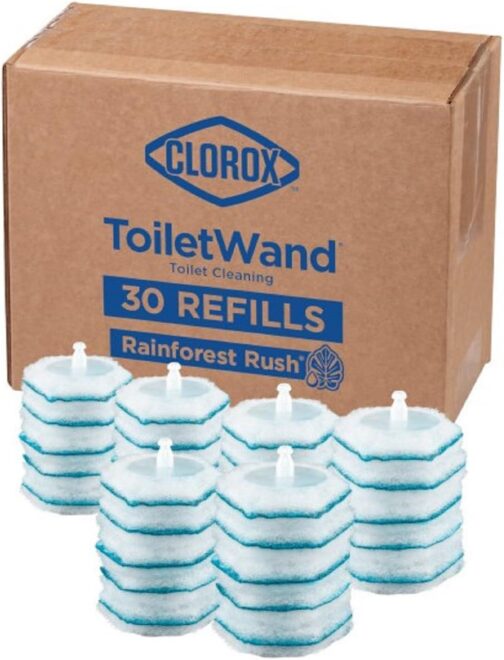 Clorox ToiletWand Disinfecting Refills, Rainforest Rush, 30 Ct (Package May Vary)