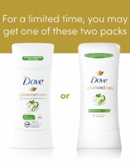 Dove Advanced Care Antiperspirant Deodorant Stick Cool Essentials 4 ct for helping your skin barrier repair after shaving 72 hour odor control and sweat protection with Pro Ceramide Technology 2.6 oz