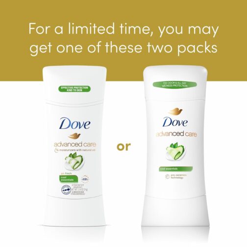 Dove Advanced Care Antiperspirant Deodorant Stick Cool Essentials 4 ct for helping your skin barrier repair after shaving 72 hour odor control and sweat protection with Pro Ceramide Technology 2.6 oz - Image 2