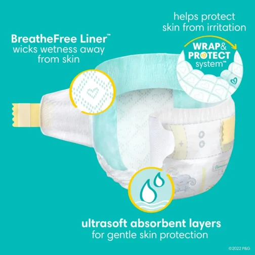 Pampers Baby Diapers - Swaddlers Ultra Absorbent Disposable Infant Diaper - Size 4, 150 Count - Image 2