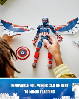 LEGO Marvel New Captain America Construction Figure – Buildable Action Figure – Birthday Gift for Boys and Girls Ages 8+ – Avengers Super Heroes Toy for Kids – 76296