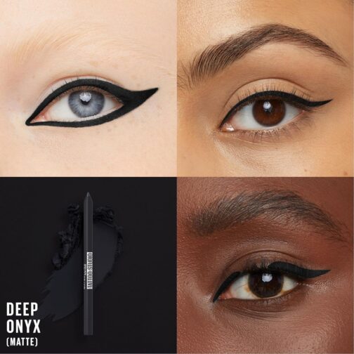 Maybelline TattooStudio Long-Lasting Sharpenable Eyeliner Pencil, Glide on Smooth Gel Pigments with 36 Hour Wear, Waterproof, Deep Onyx, 1 Count - Image 4