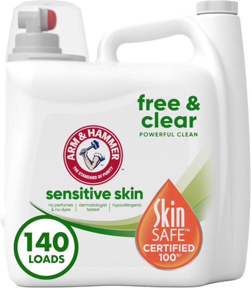 Arm & Hammer Sensitive Skin Free & Clear, 140 Loads Liquid Laundry Detergent, 140 Fl oz Visit the Arm & Hammer Store