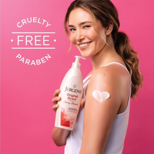 Jergens Original Scent Dry Skin Body Lotion, Hand and Body Moisturizer, Cherry Almond Essence, Dermatologist Tested, 32 Oz - Image 3