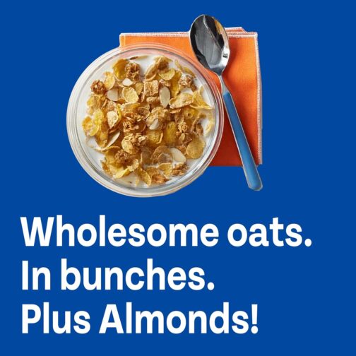 Post Honey Bunches of Oats with Almonds Breakfast Cereal, Honey Cereal with Granola Clusters and Sliced Almonds, Family Size Cereal, 18 OZ Box - Image 4