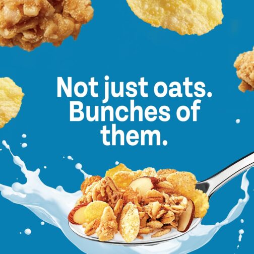 Post Honey Bunches of Oats with Almonds Breakfast Cereal, Honey Cereal with Granola Clusters and Sliced Almonds, Family Size Cereal, 18 OZ Box - Image 3