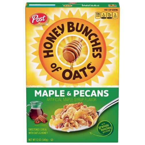 Honey Bunches of Oats Maple Pecan, Heart Healthy, Low Fat Cereal, made with Whole Grains, 12 Ounce