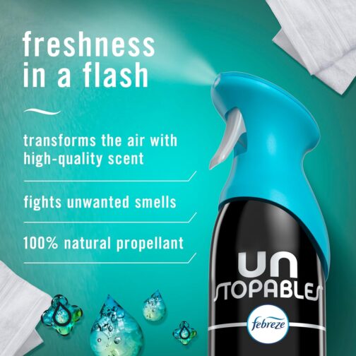 Febreze Air Mist Air Freshener Spray, Odor-Fighting Room Spray, Air Fresheners for Home and Bathroom and Kitchen, Aerosol Can, Unstopables Fresh Scent, 8.8oz, 3 Count - Image 3