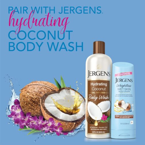 Jergens Wet Skin Body Moisturizer with Coconut Oil, In Shower Lotion for Dry Skin, Fast-Absorbing, Non-Sticky, Dermatologist Tested, 10 Oz, Pack of 3 - Image 3