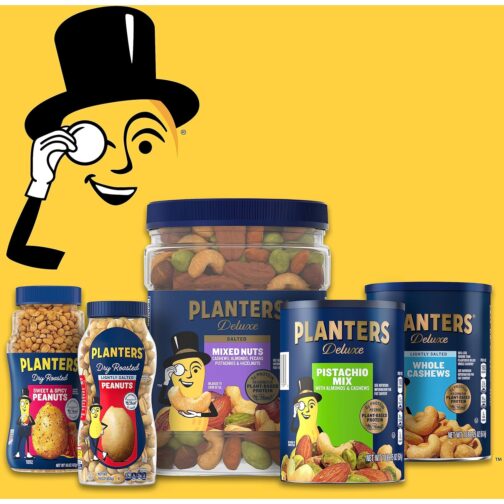 PLANTERS Deluxe Mixed Nuts, Cashews, Almonds, Pecans, Pistachios, Hazelnuts, Roasted with Sea Salt, Party Snacks, Plant-Based Protein Nut Mix, Snacks for Adults, After School Snack Mix, 27oz - Image 2